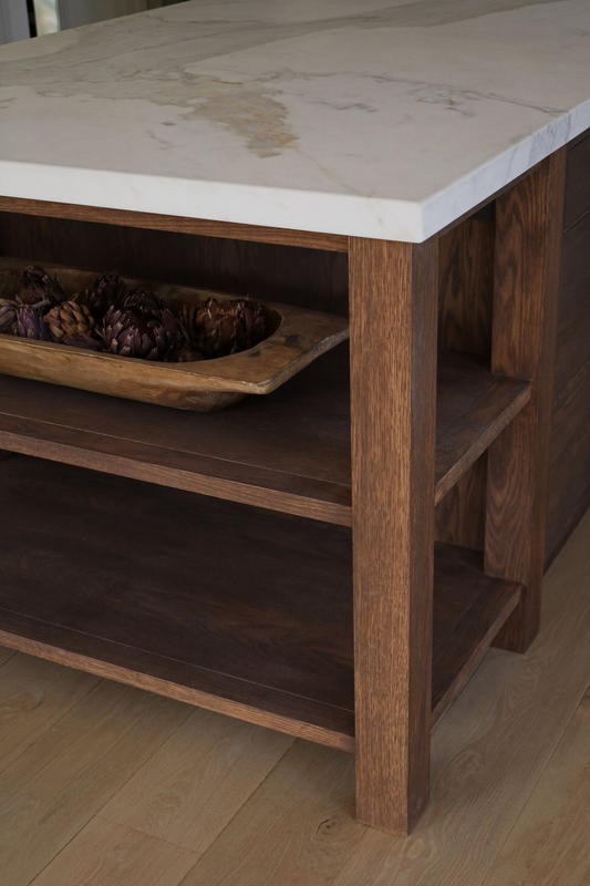 Bespoke walnut island with stone top